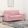 Kavč dvosed z okrasnimi blazinami roza 140 cm žamet