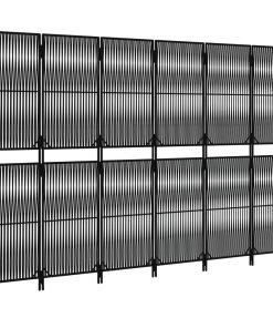 Pregrada za sobo 6 plošč črn poli ratan