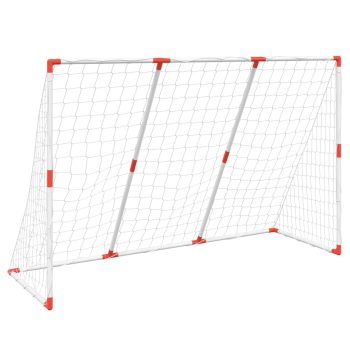 Otroški nogometni gol z žogo 2 v 1 bela 184x64x124 cm