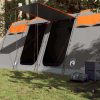 Šotor za kampiranje za 8 oseb siv in oranžen vodoodporen