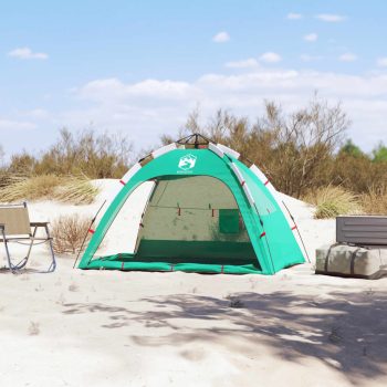 Šotor za plažo za 2 osebi zelen za hitro postavitev vodoodporen