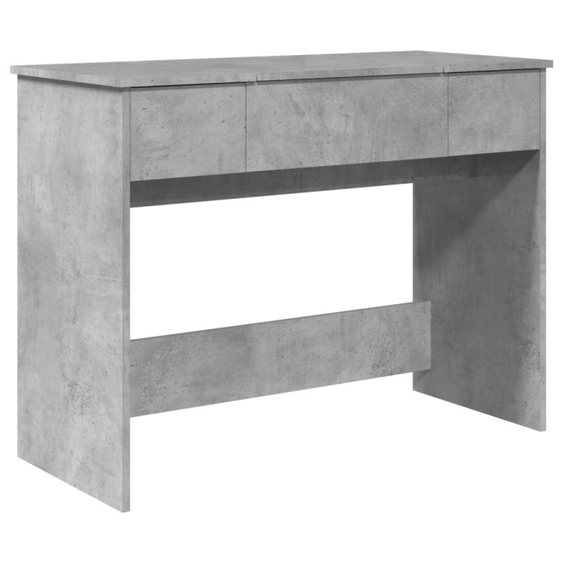 Toaletna mizica z ogledalom betonsko siva 100x45x76 cm