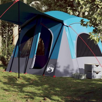 Družinski šotor za 5 oseb moder vodoodporen