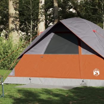 Družinski šotor za 6 oseb oranžen vodoodporen
