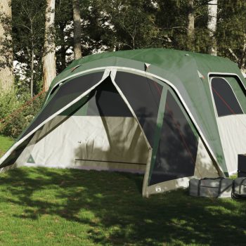 Družinski šotor za 6 oseb zelen vodoodporen