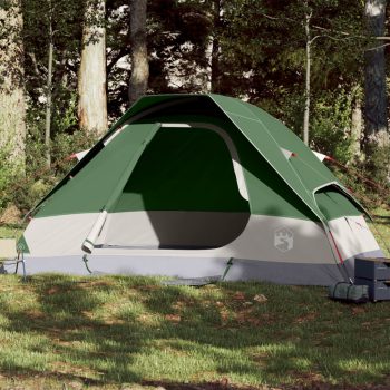 Družinski šotor za 6 oseb zelen vodoodporen
