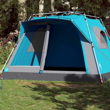 Družinski šotor za 7 oseb moder za hitro postavitev
