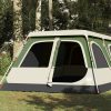 Družinski šotor za kampiranje za 8 oseb zelen hitra postavitev