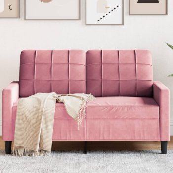 Kavč dvosed roza 120 cm žamet
