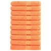 Premium brisače 10 kos oranžna 100x200 cm 600 g/m2 100 % bombaž